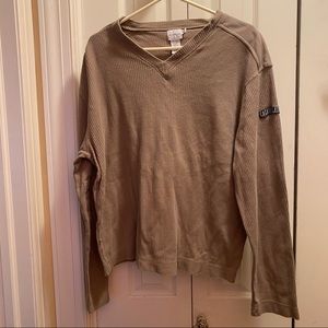 Calvin Klein Jeans V Neck Ribbed Long Sleeve